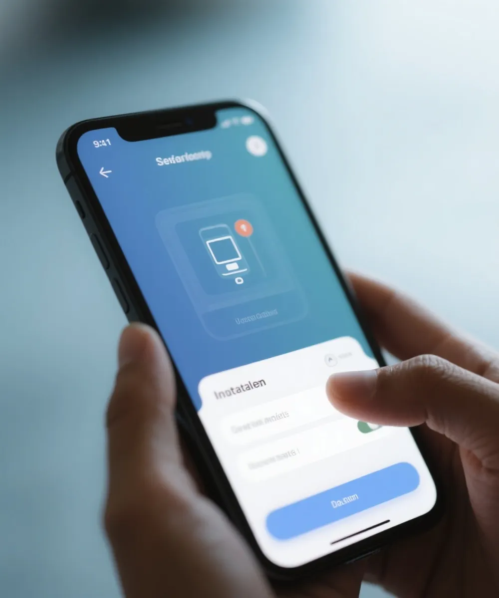 移动设备安装流程示意